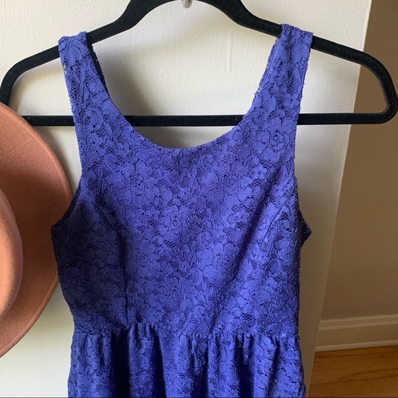 Lush | Blue Lace Dress - Picture 2 of 8